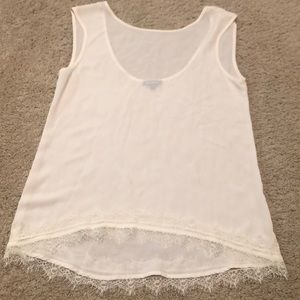 🌸Low back lace trim tunic tank top